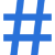 hashtag-symbol blue 50