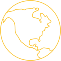 North america globe icon